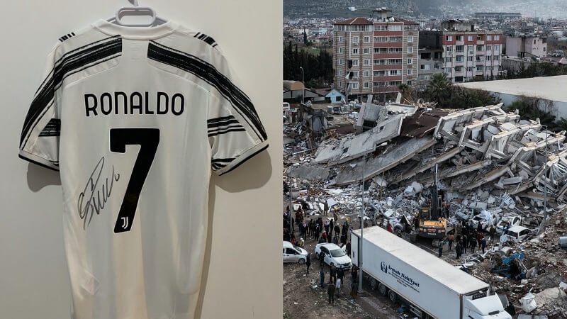 Áo đấu của Ronaldo được bán đấu giá để hỗ trợ sau thảm họa