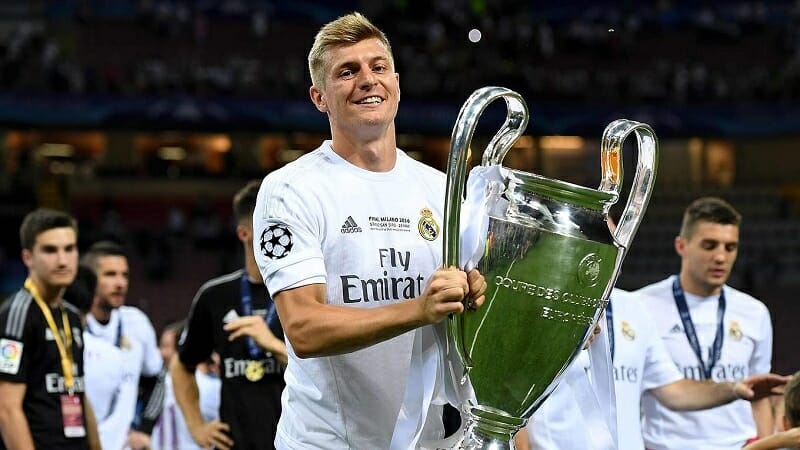 Toni Kroos giành được 5 chức vô địch Champions League