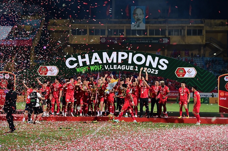 CAHN lên ngôi ở V-League 2023. (Ảnh: VPF)