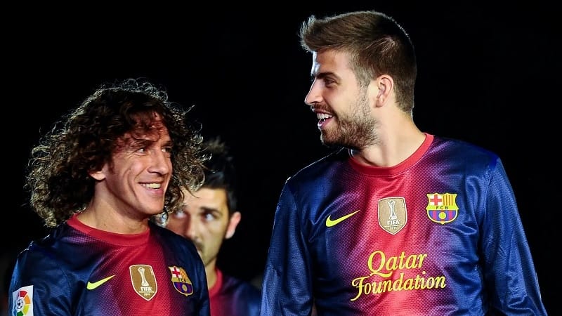 Bộ đôi trung vệ Puyol và Pique của Barca
